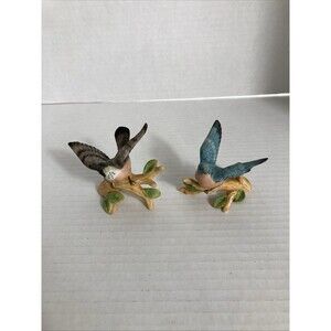 Birds Porcelain Figurine Bird Perched on Branch Vintage Dainty  Gift Stamped